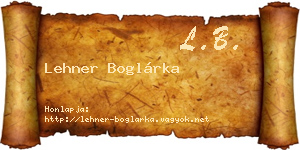 Lehner Boglárka névjegykártya
